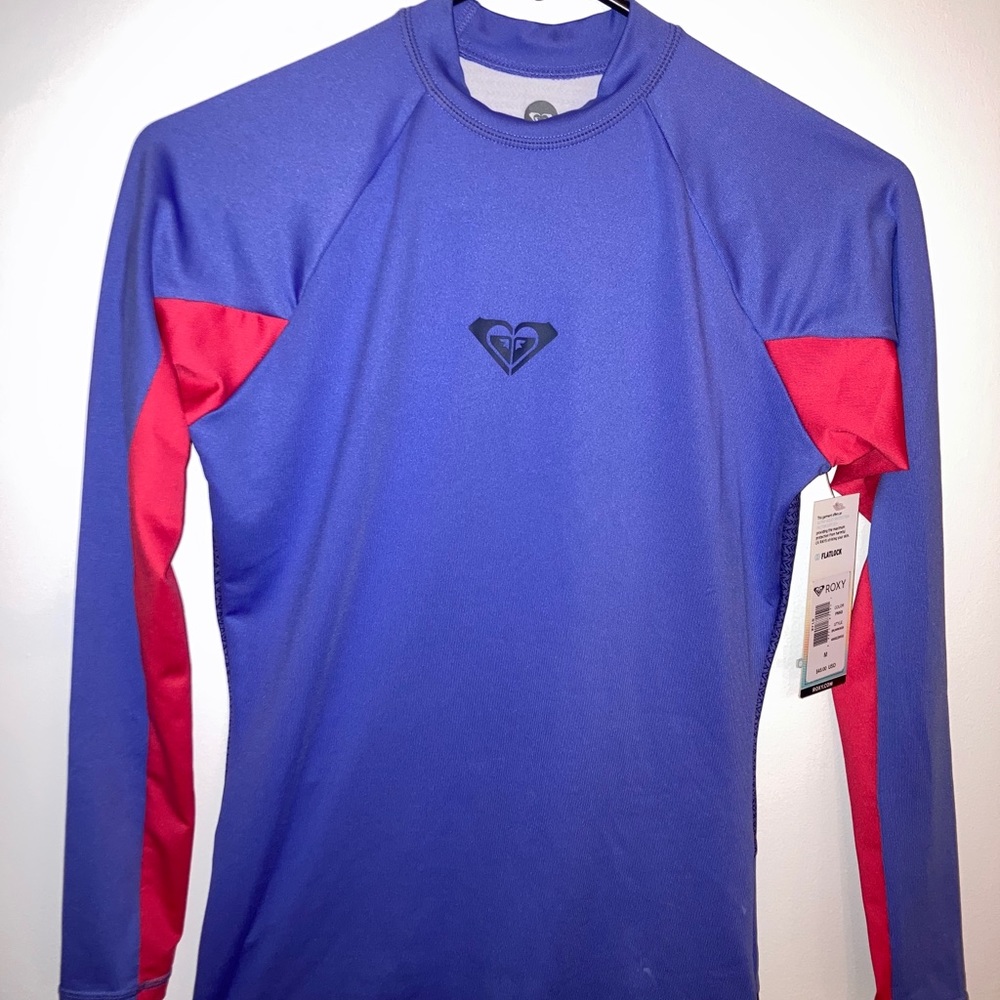Roxy Women's Long Sleeve Swim Rash Guard in Purple and Red